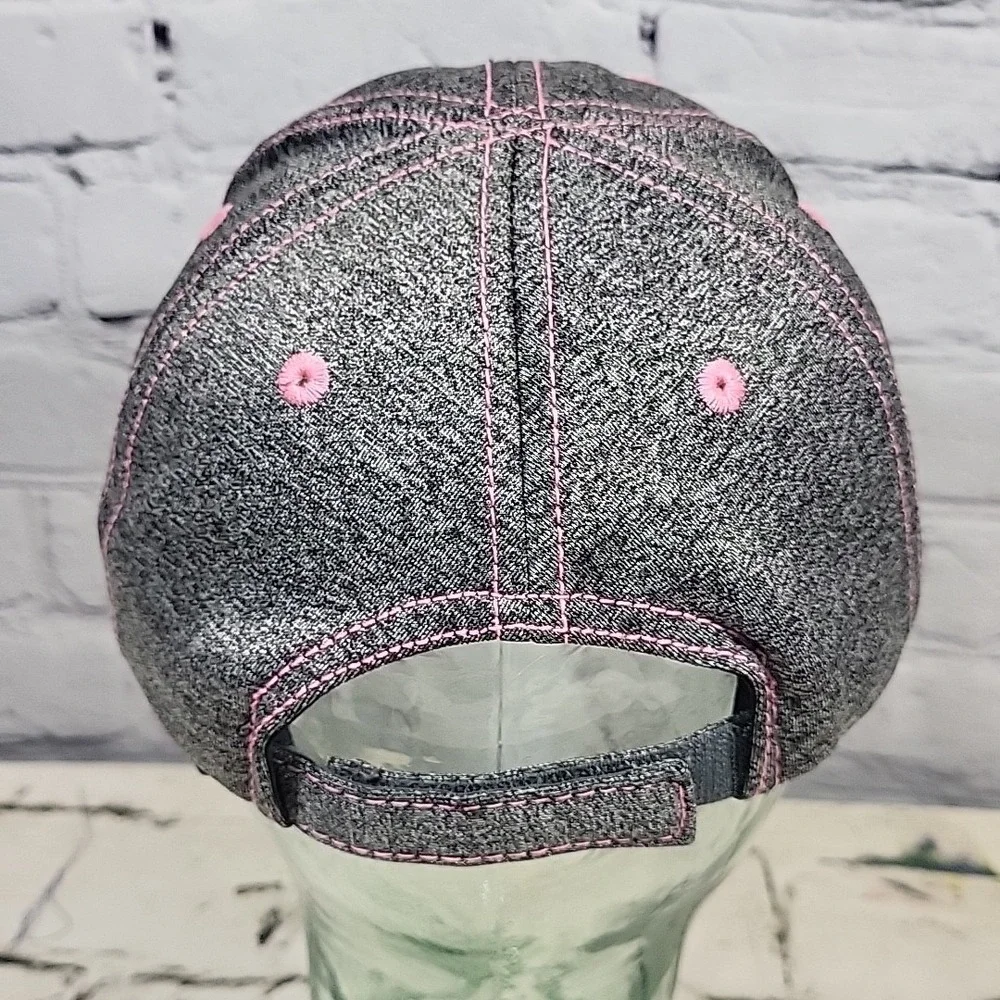 John Deere Youth Hat Gray Pink One Size Adjustable Ball Cap